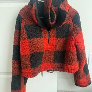 BuffBunny Reversible Fleece Fuzzy Cropped Jacket and Matching Headband